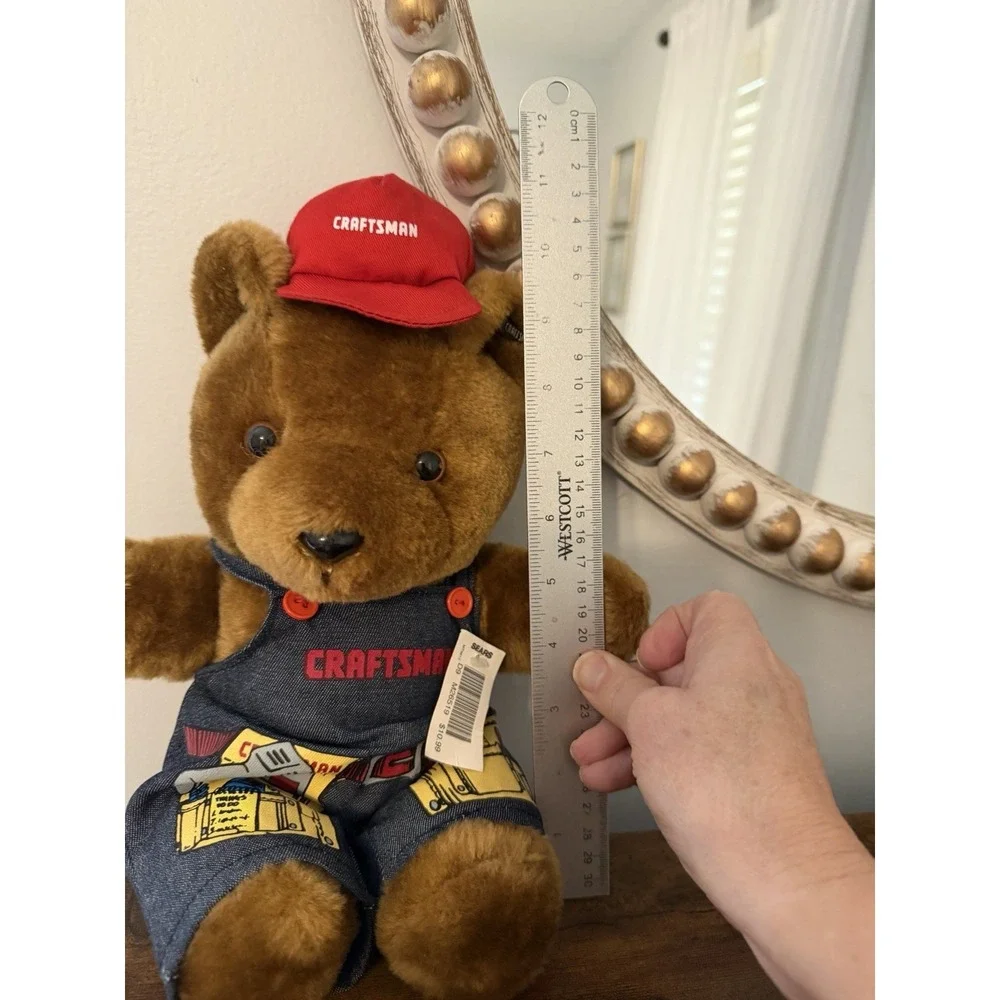 Vintage‎ Craftsman Bear Plush Sears Tool Promo Teddy Denim Overalls 12